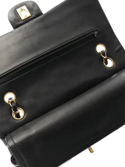 Pre-owned Chanel 1989-1991 Double Flap Matelassé Shoulder Bag In Black