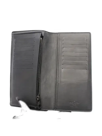 Pre-owned Louis Vuitton 2019 Damier Infini Bi-fold Long Wallet In Black