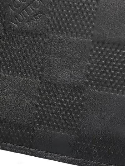 Pre-owned Louis Vuitton 2019 Damier Infini Bi-fold Long Wallet In Black