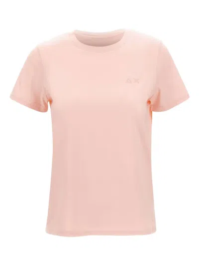 Sun 68 Crew-neck Cotton T-shirt In Pink