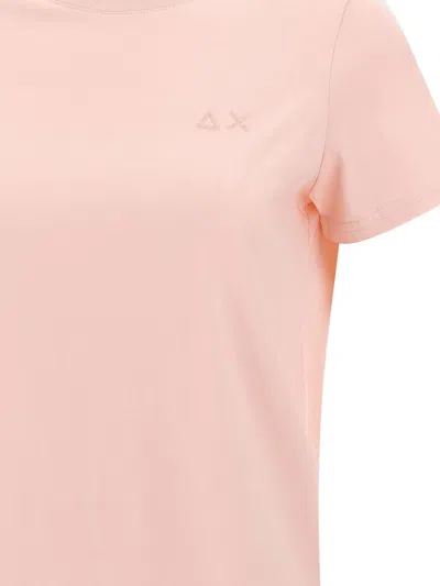 Sun 68 Crew-neck Cotton T-shirt In Pink