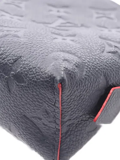 Pre-owned Louis Vuitton 2010s Pochette Cosmétique Pm Monogram Empreinte Make Up Bag In Blue