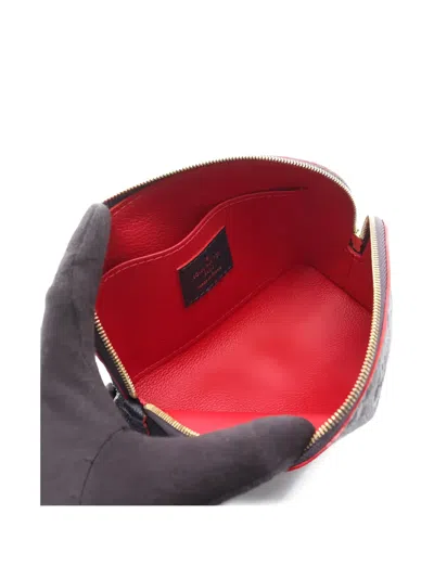 Pre-owned Louis Vuitton 2010s Pochette Cosmétique Pm Monogram Empreinte Make Up Bag In Blue