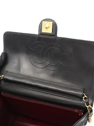 Pre-owned Chanel 1996-1997 Matelassé Single Flap Chain Shoulder Bag In Black