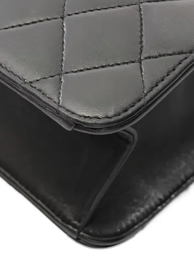 Pre-owned Chanel 1996-1997 Matelassé Single Flap Chain Shoulder Bag In Black