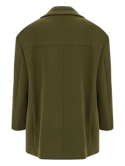Namacheko Double-breasted Coat Featuring Structured Shoulders In Metallic