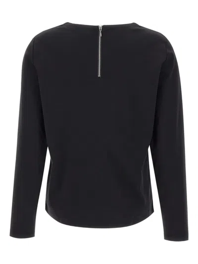 Sun 68 Back-zip Long-sleeve T-shirt In Black