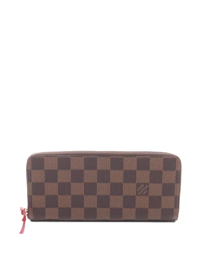 Pre-owned Louis Vuitton 2021s Zippy Damier Ebene Canvas Wallet In Brown