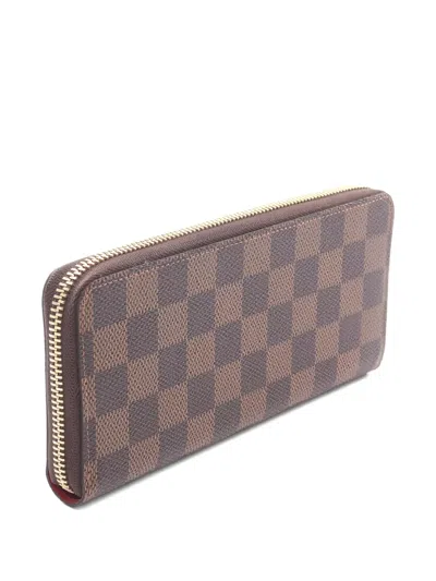 Pre-owned Louis Vuitton 2021s Zippy Damier Ebene Canvas Wallet In Brown