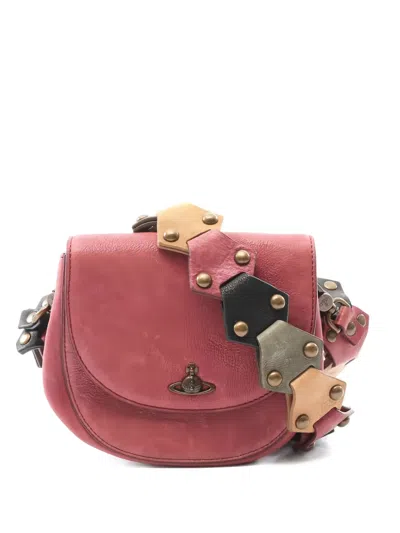 Pre-owned Vivienne Westwood 2010s Patty Saddle Studded Shoulder Bag In Pink