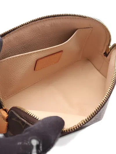 Pre-owned Louis Vuitton 2001 Monogram Zip Make-up Bag In Brown
