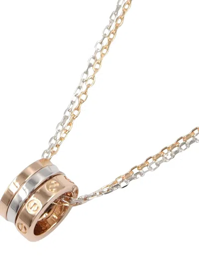 Pre-owned Cartier 2010s 18k Rose Gold Diamond Necklace In Pink