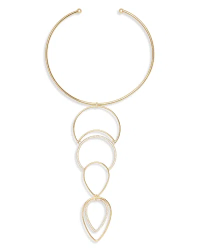 Ramy Brook Rena Pave Pear Shape Structured Statement Necklace, 5 In Gold
