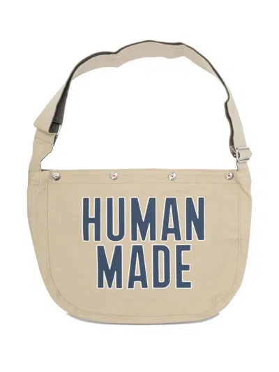 Human Made Logo Shoulder Bag In Neutral