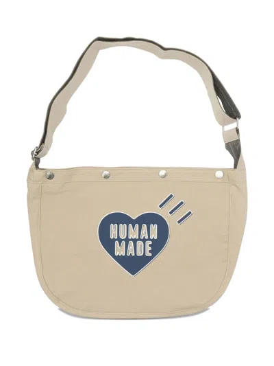 Human Made Logo Shoulder Bag In Neutral