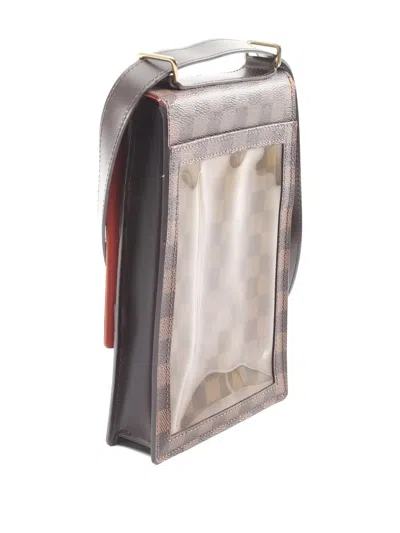 Pre-owned Louis Vuitton 2000 Portobello Damier Ebene Shoulder Bag In Brown