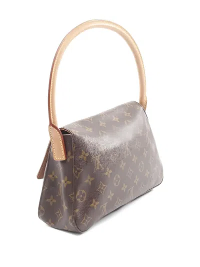 Pre-owned Louis Vuitton 2002 Mini Looping Monogram Tote Bag In Brown