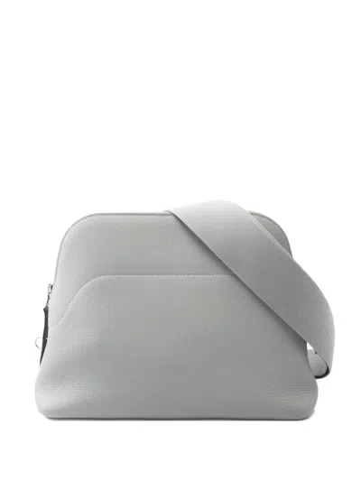 Pre-owned Hermes Bolide Togo-leather Shoulder Bag In Gray