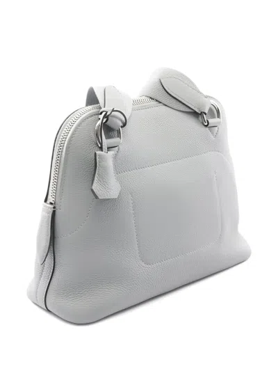 Pre-owned Hermes Bolide Togo-leather Shoulder Bag In Gray