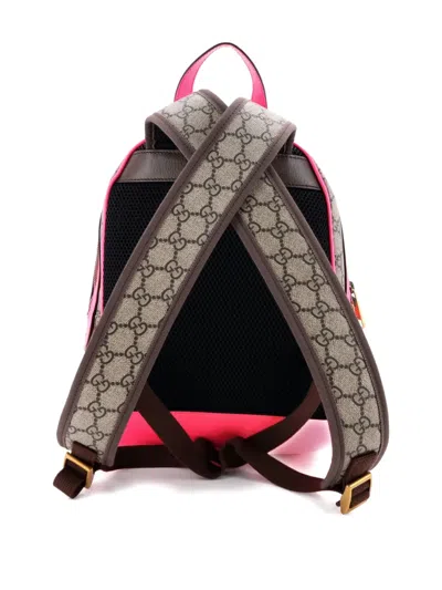 Pre-owned Gucci Ophidia Gg Coated Canvas And Leather Small Backpack In Neutral