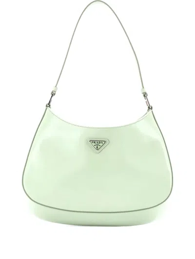 Pre-owned Prada Cleo Shoulder Bag Spazzolato Leather Medium Hobo Bag In Green
