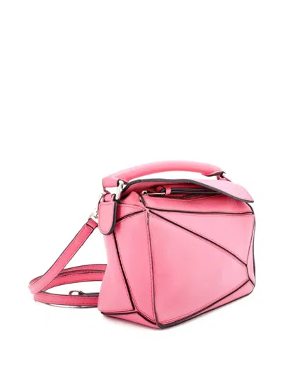 Pre-owned Loewe Puzzle Bag Leather Mini Crossbody Bag In Pink