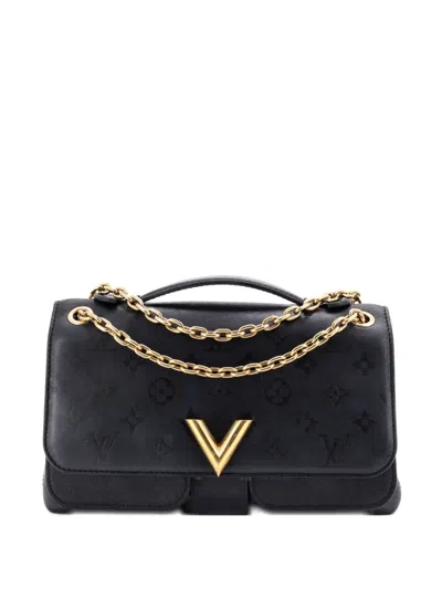 Pre-owned Louis Vuitton Very Chain Bag Monogram Leather Shoulder Bag In Black