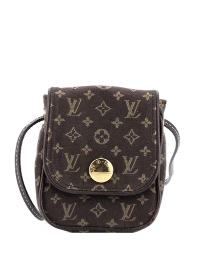 Pre-owned Louis Vuitton Cancun Pochette Mini Lin Crossbody Bag In Brown