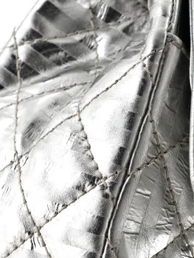Pre-owned Chanel Rayures Reissue 2.55 Flap Bag Quilted Calfskin 226 Shoulder Bag In Silver