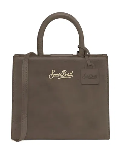 Mc2 Saint Barth Mini Shop Top Handle Tote Bag In Brown