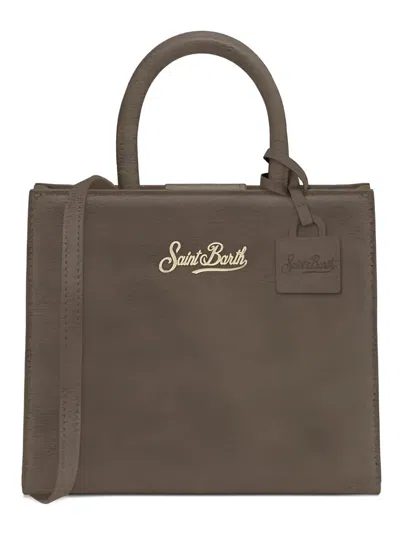Mc2 Saint Barth Mini Shop Top Handle Tote Bag In Brown