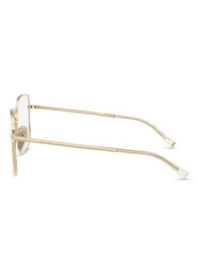 Prada Round-frame Glasses In Gold