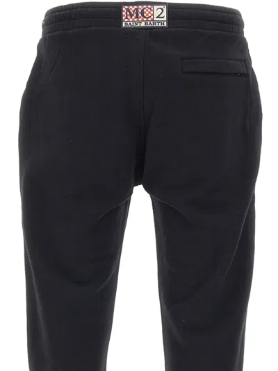 Mc2 Saint Barth Drawstring Logo-embroidered Track Pants In Blue