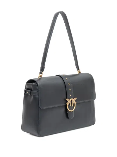 Pinko Maxi Love Bag Slouchy Shoulder Bag In Leather In Black
