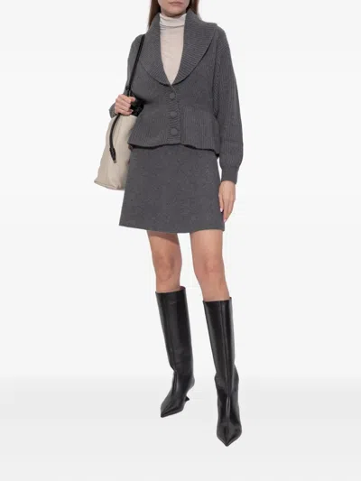 Lisa Yang Button Shawl-collar Cardigan In Gray