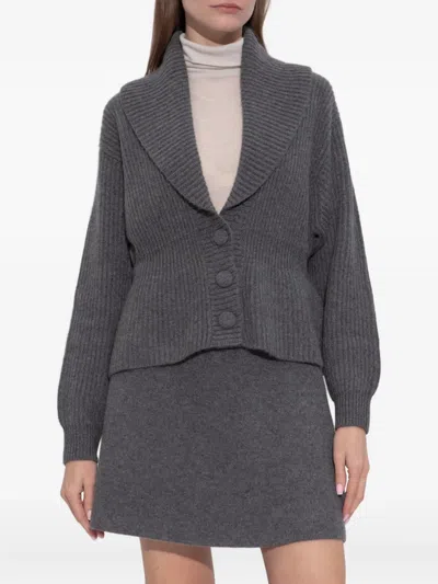Lisa Yang Button Shawl-collar Cardigan In Gray