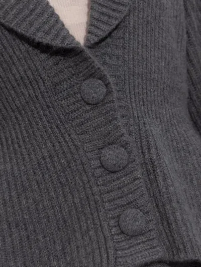 Lisa Yang Button Shawl-collar Cardigan In Gray