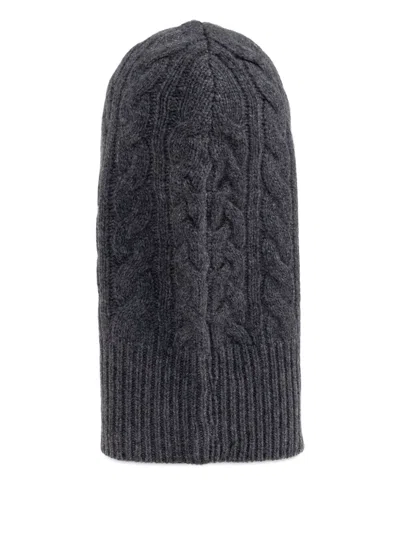 Lisa Yang Cable-knit Balaclava In Gray