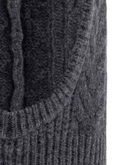 Lisa Yang Cable-knit Balaclava In Gray