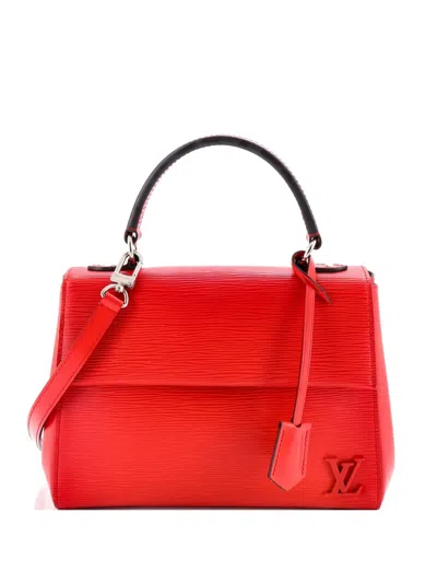 Pre-owned Louis Vuitton Cluny Top Handle Bag Epi Leather Bb Satchel In Red