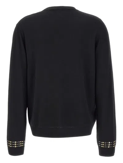 Elena Miro' Studded Zip Cardigan In Black