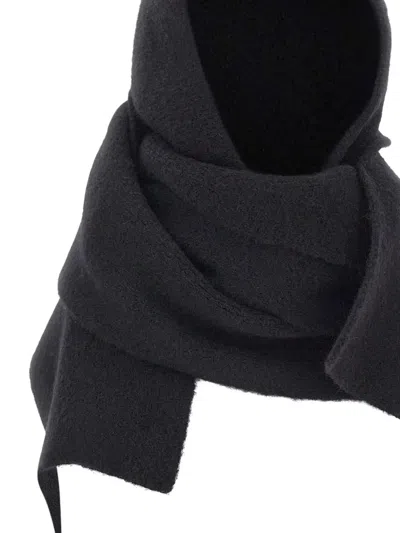 Rotate Birger Christensen Knit Hood Scarf In Black