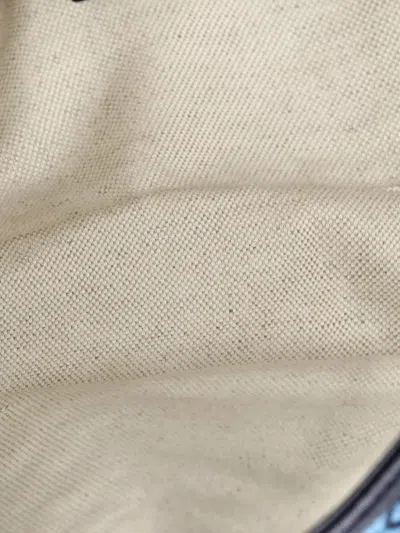 Pre-owned Gucci Gg Marmont Flap Bag Diagonal Quilted Gg Canvas With Leather Small Shoulder Bag In Blue