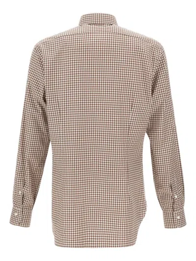 Barba Napoli Checked Long-sleeves Shirt In Brown