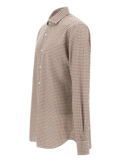Barba Napoli Checked Long-sleeves Shirt In Brown