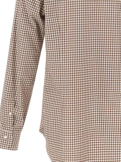Barba Napoli Checked Long-sleeves Shirt In Brown