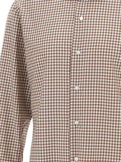 Barba Napoli Checked Long-sleeves Shirt In Brown