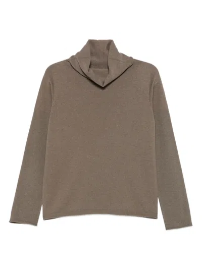 Le Tricot Perugia Turtleneck Sweater In Brown