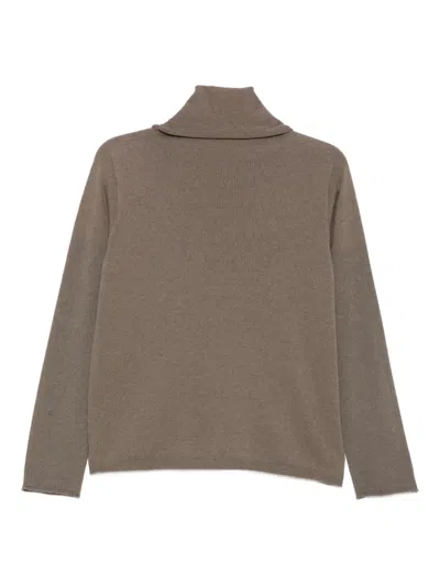Le Tricot Perugia Turtleneck Sweater In Brown