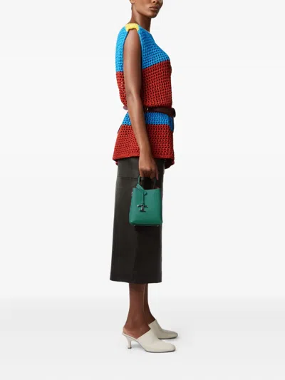 Tod's T-logo Pebble-grain Bucket Bag In Green